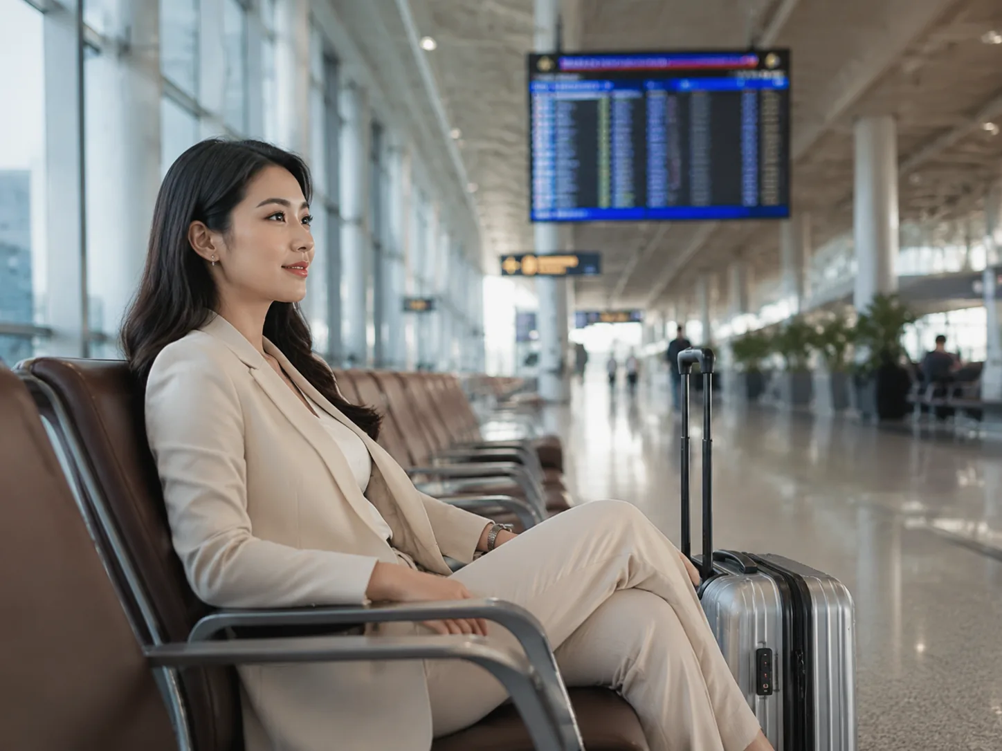 Minh họa phòng chờ sân bay và quyền lợi thẻ tín dụng
