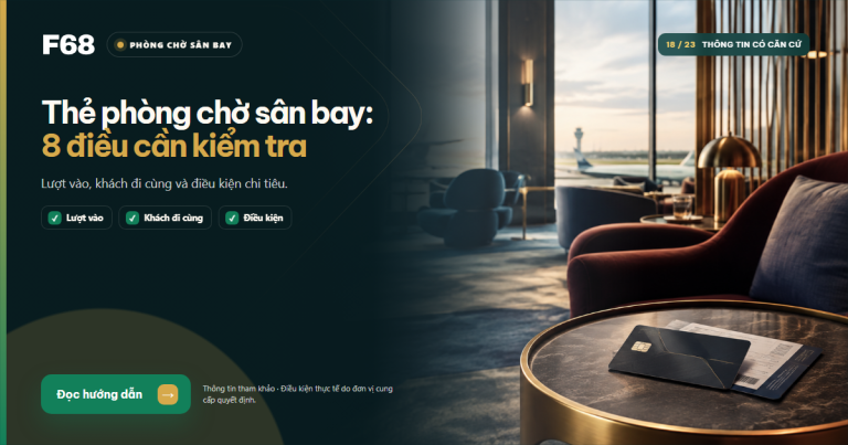 Thẻ tín dụng phòng chờ sân bay — Thẻ tín dụng có phòng chờ sân bay: 8 điều cần kiểm tra — Ảnh chia sẻ Tài Chính F68