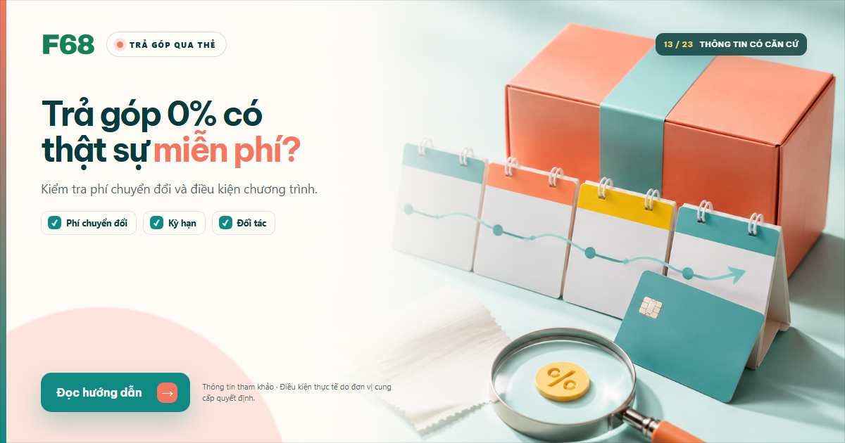 Trả góp 0% qua thẻ tín dụng có thật sự miễn phí? — Ảnh chia sẻ Tài Chính F68