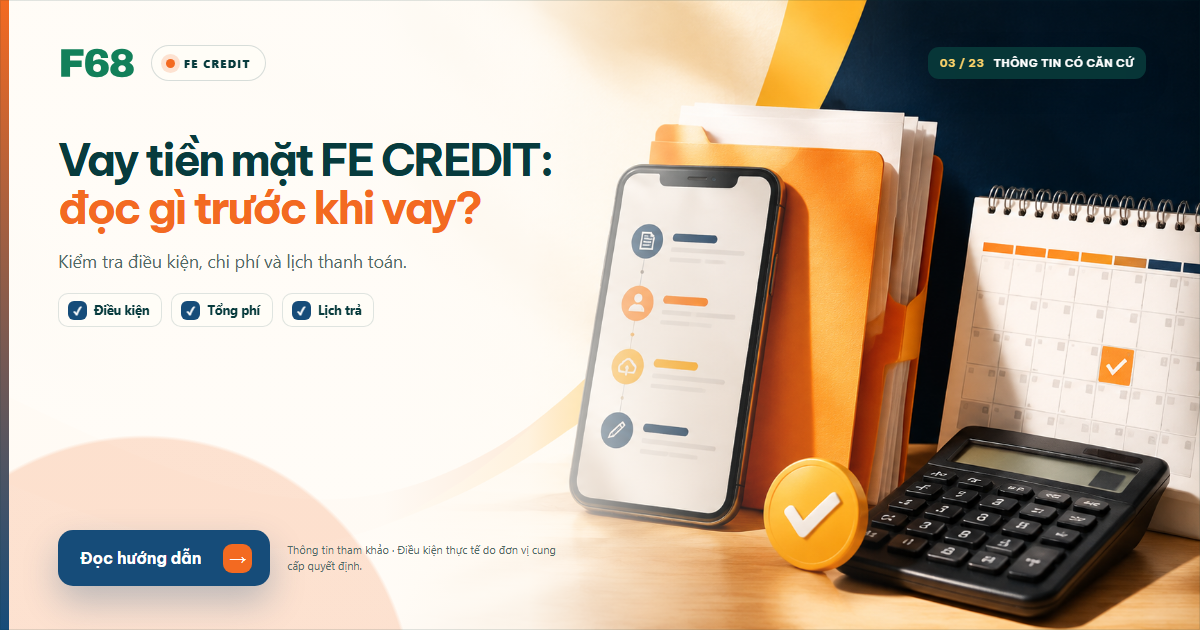 Vay tiền mặt FE CREDIT: điều kiện, chi phí và cách đăng ký — Ảnh chia sẻ Tài Chính F68