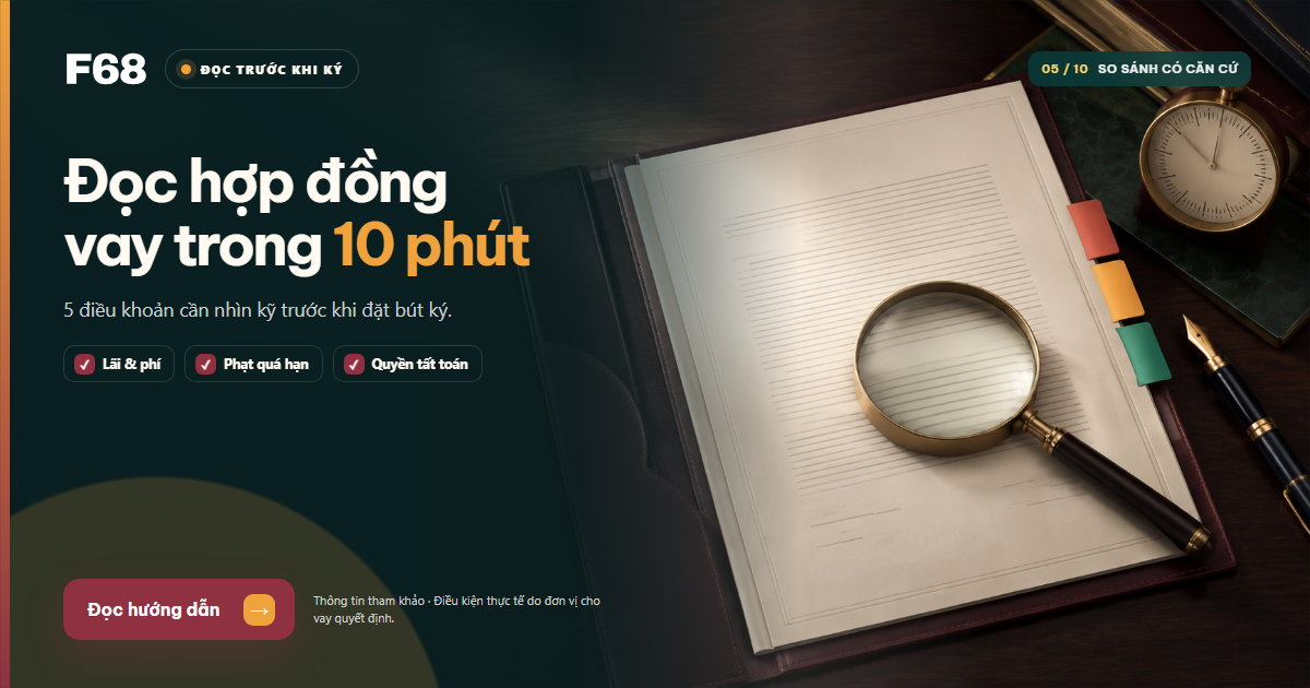 Cách đọc hợp đồng vay và các điều khoản quan trọng