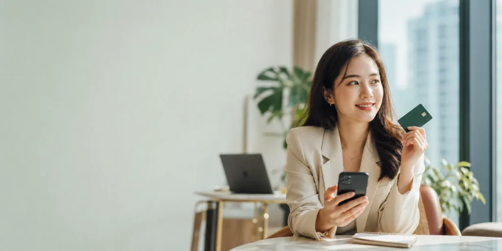 Minh họa công cụ so sánh tài chính, thẻ tín dụng và lớp bảo mật