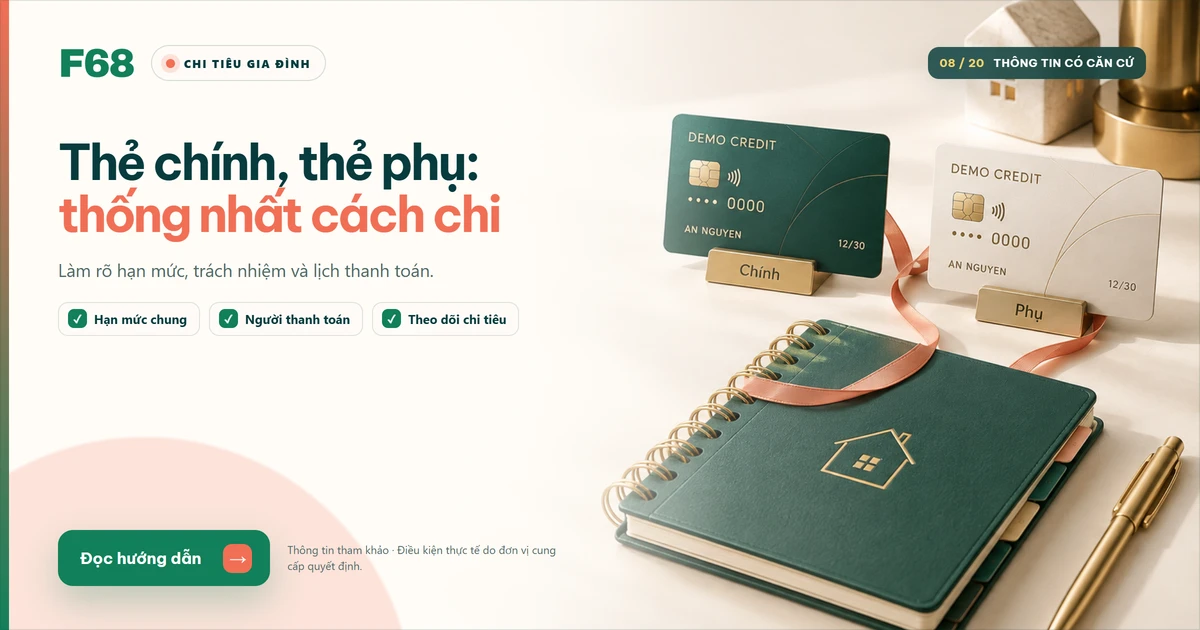 Thẻ tín dụng chính và thẻ phụ: thống nhất cách chi trước khi mở
