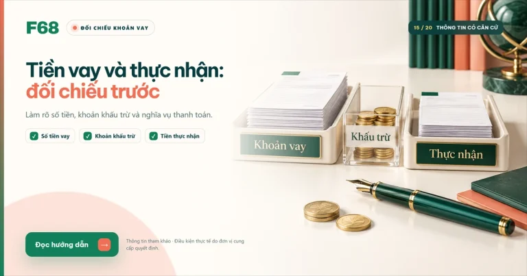 Số tiền vay và tiền thực nhận: đối chiếu trước khi nhận giải ngân