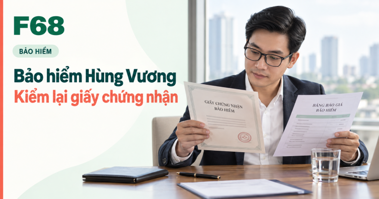 Bảo hiểm Hùng Vương: Kiểm lại giấy chứng nhận — minh họa F68