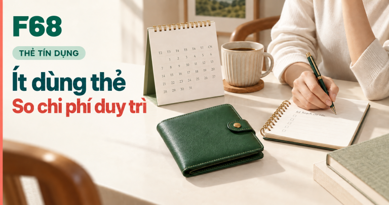 ít dùng thẻ tín dụng — Ít dùng thẻ: So chi phí duy trì — minh họa F68