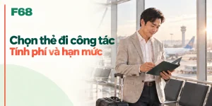 Chọn thẻ đi công tác — Tính phí và hạn mức; minh họa F68