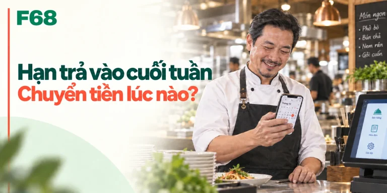 Hạn trả vào cuối tuần — Chuyển tiền lúc nào?; minh họa F68