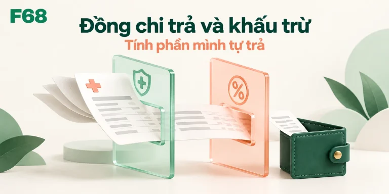 Đồng chi trả và khấu trừ — Tính phần mình tự trả; minh họa F68