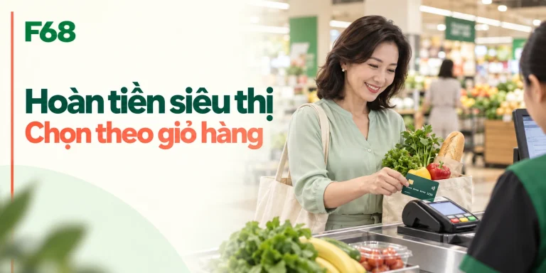 Thẻ tín dụng hoàn tiền siêu thị: chọn theo giỏ hàng gia đình — minh họa F68
