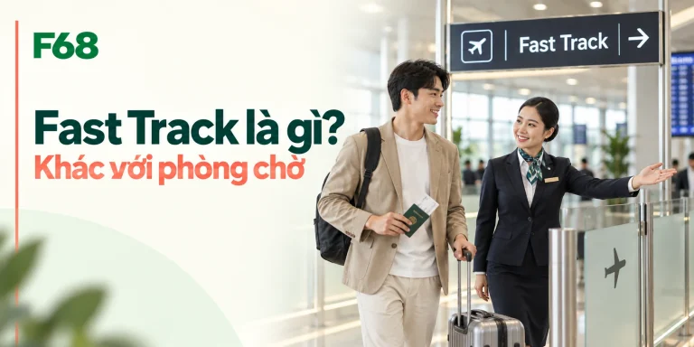 Fast Track sân bay là gì? Khác quyền lợi phòng chờ thế nào? — minh họa F68