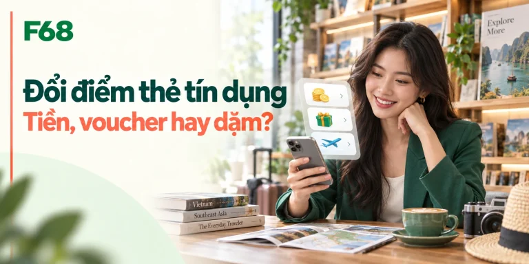 Đổi điểm thẻ tín dụng lấy tiền, voucher hay dặm bay có lợi hơn? — minh họa F68