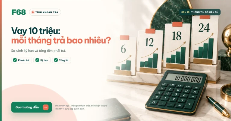 Vay 10 triệu: mỗi tháng trả bao nhiêu?