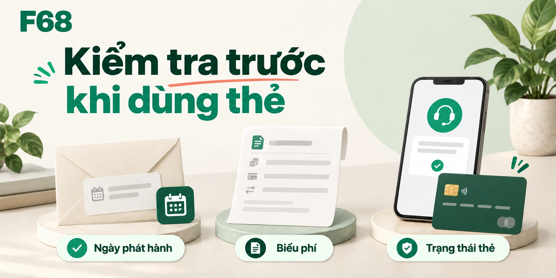 Kiểm tra trước khi dùng thẻ; minh họa F68