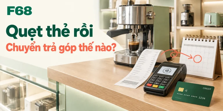 Quẹt thẻ rồi — Chuyển trả góp thế nào?; minh họa F68