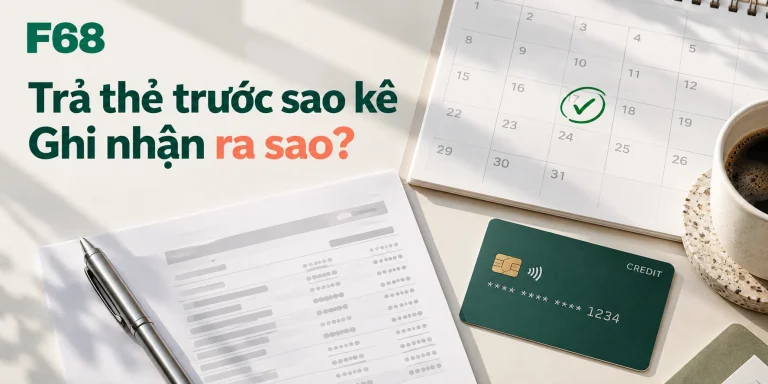 Trả thẻ trước sao kê — Ghi nhận ra sao?; minh họa F68