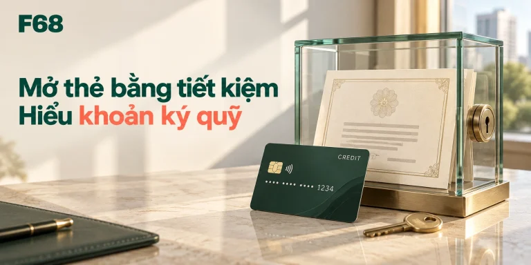 Mở thẻ bằng tiết kiệm — Hiểu khoản ký quỹ; minh họa F68