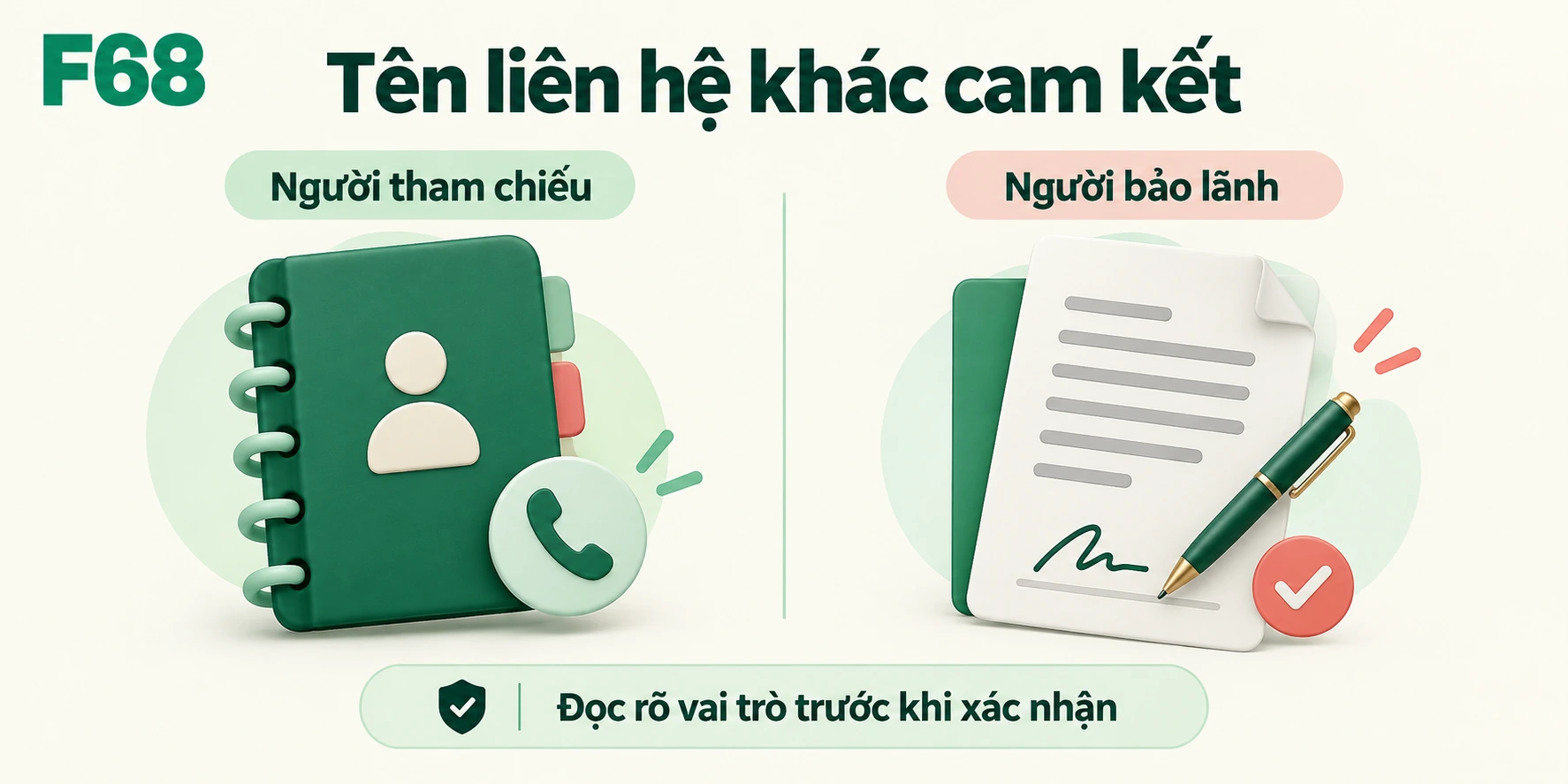Tên liên hệ khác cam kết; minh họa F68