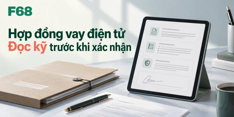 Hợp đồng vay điện tử — Đọc kỹ trước khi xác nhận; minh họa F68