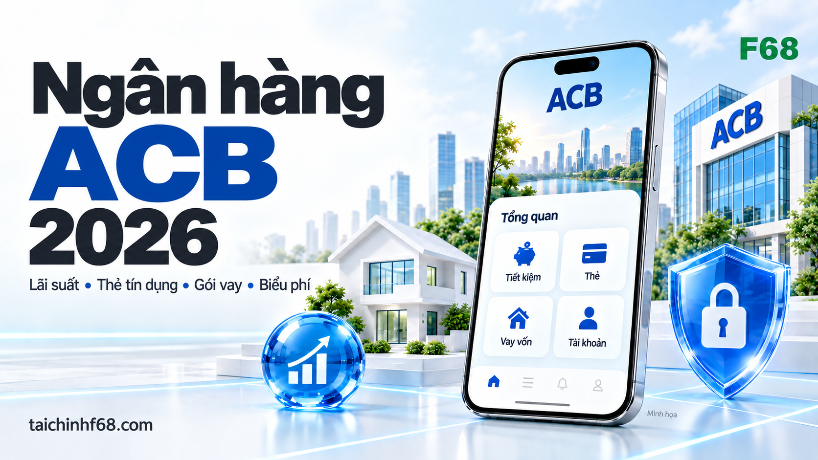Ngân hàng ACB 2026: lãi suất, thẻ tín dụng, gói vay, phí — feature — F68
