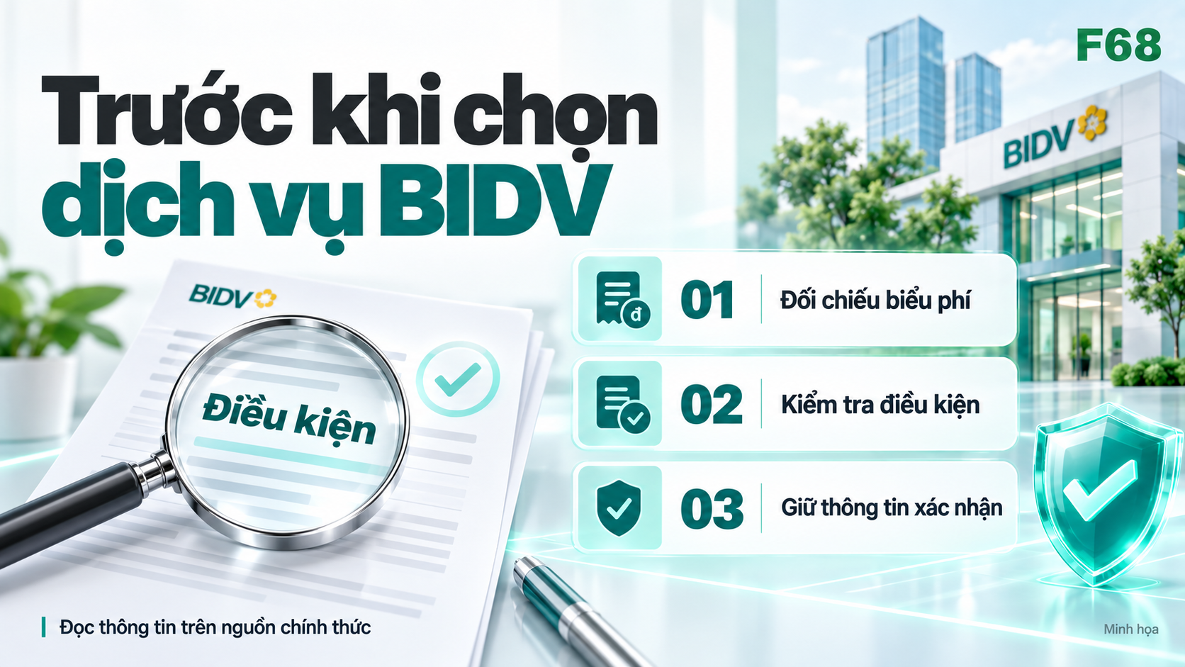 Trước khi chọn dịch vụ BIDV — F68